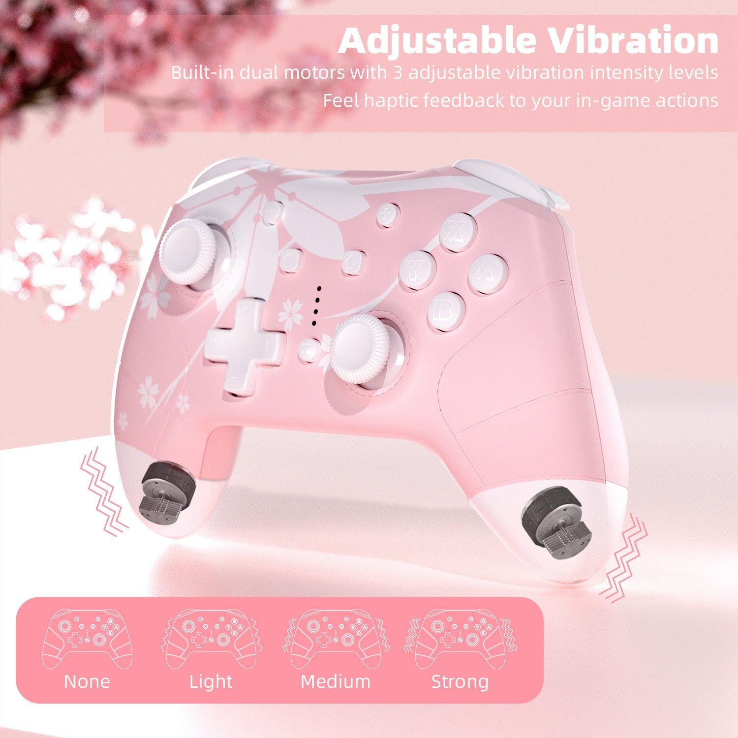 Mytrix Sakura Pink Cherry Wireless Switch Pro Controller for Nintendo Switch, the Newest Switch OLED, and Switch Lite Mytrix Sakura Pink Cherry Wireless Switch Pro Controller for Nintendo Switch, the Newest Switch OLED, and Switch Lite